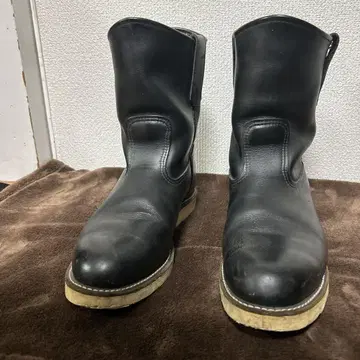 블랙 가죽 엔지니어 부츠