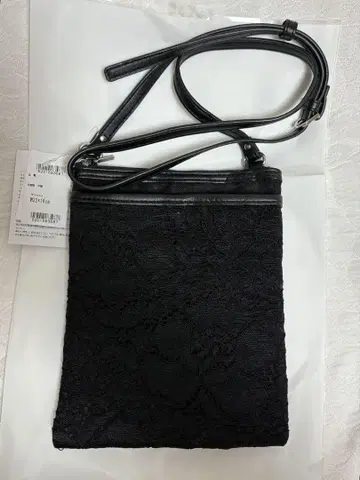 새상품 긴자와 레이스 메쉬 레이스 숄더백 사코슈 검정 블랙