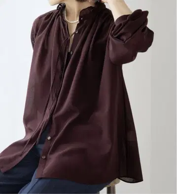 IENA 프릴 넥 블라우스 레드 미사용 새상품