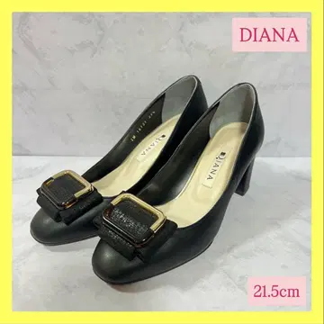 미사용급 DIANA 다이애나 펌프스 버클 리본 가죽 블랙