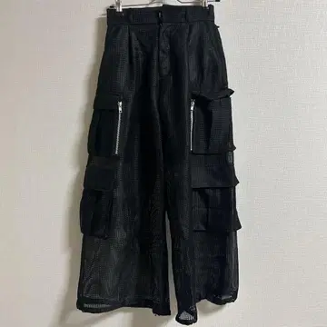 HARE 메탈 지퍼 와이드 카고 팬츠