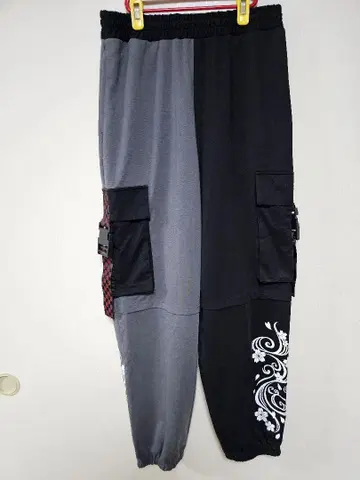 미야비유키 컬러 블록 & 그레이 조거 팬츠 남성용