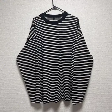 [ FREAK'S STORE ] 보더 두꺼운 원단 롱 T셔츠