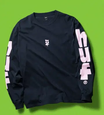 HUF 네이비 긴팔 티셔츠