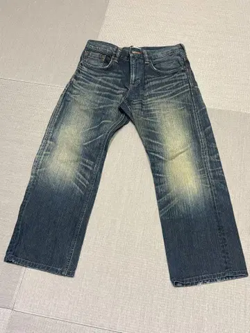 다크 블루 와이드 레그 데님