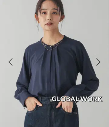 GLOBAL WORK 깔끔 지속되는 2WAY 턱 블라우스