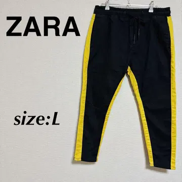 ZARA 자라 남성용 사이드 라인 블랙 팬츠 스웨트 팬츠 조거 팬츠