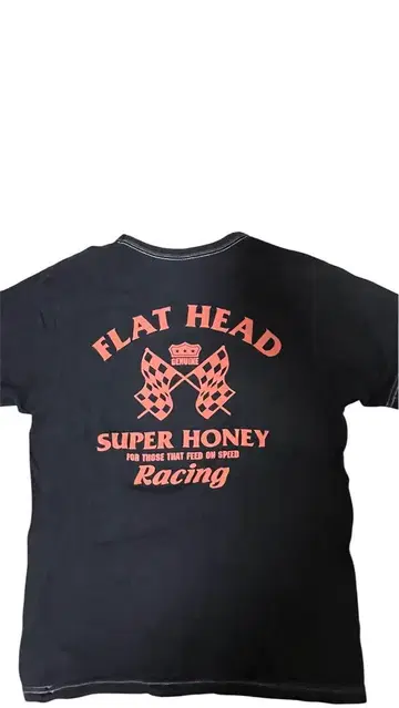 FLAT HEAD 블랙 T셔츠 워시 가공