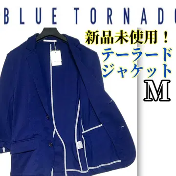 미사용 새상품 BLUE TORNADO 테일러드 자켓 칠분 블루 M