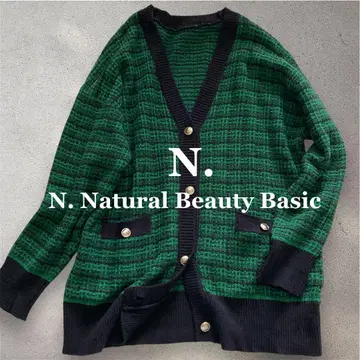 N. Natural Beauty Basic 트위드 니트 가디건 M