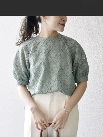 택 포함 새상품. SHIPS 케미컬 레이스 블라우스