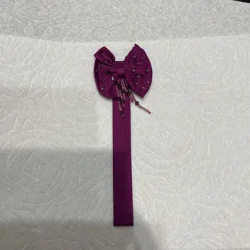 포알레 벨트 리본 핑크 레드 비즈 장식