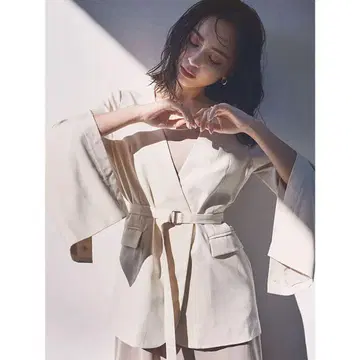 anuans 슬릿 슬리브 노카라 자켓
