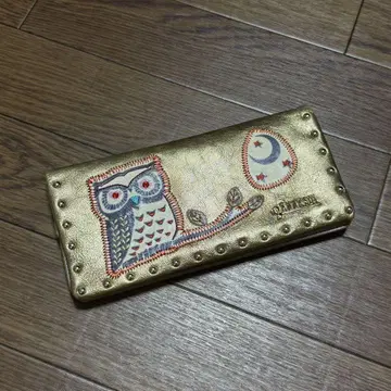 ANNA SUI 안나수이 올빼미 가죽 장지갑 골드