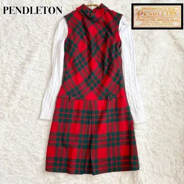 초레어 새상품급 50s PENDLETON 오버롤 스커트 체크 울