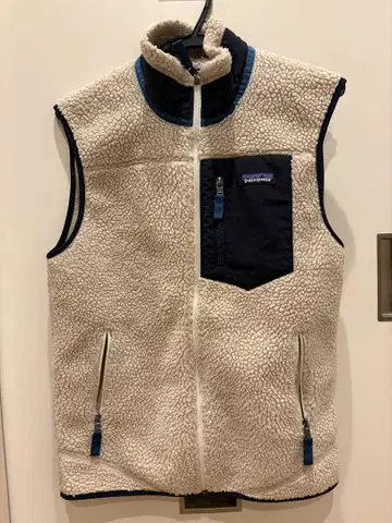 patagonia 플리스 베스트 아이보리/네이비