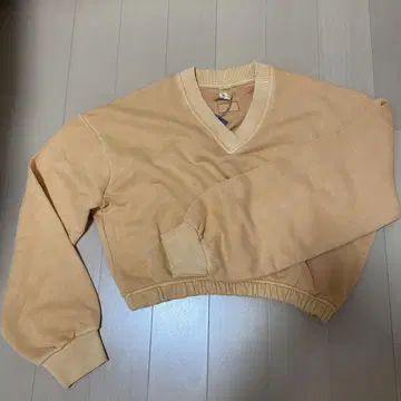 새상품 Reebok 오렌지 V넥 크롭 트레이닝복