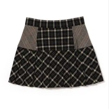 andmary Coco check pleats skirt