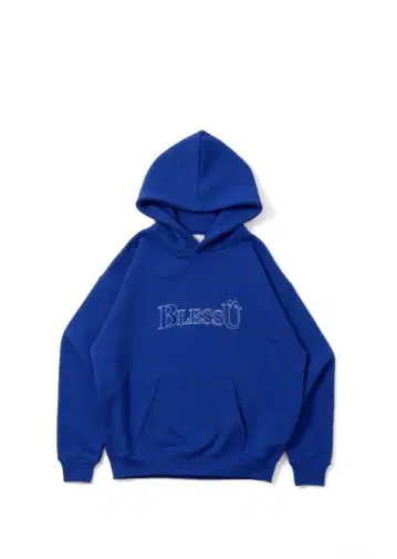 BlessU 후드티 사이즈 S 파랑