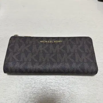 MICHAEL KORS 로고 장지갑 브라운