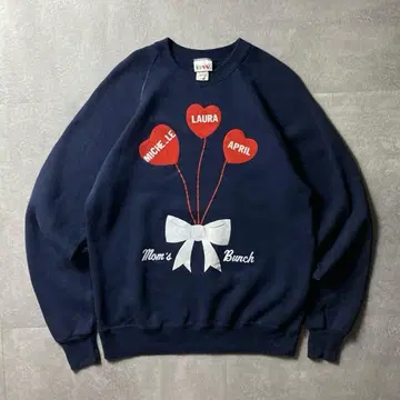 BASSETT WALKER 80s90s 리본 하트 아메카지 네이비 L