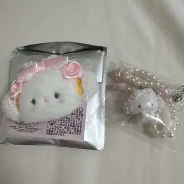 산리오 화이트 프릴 헤어 클립 스트랩 시나모롤