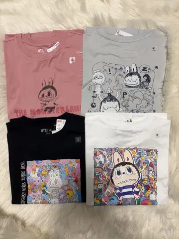 UNIQLO 러브브 콜라보 T셔츠 M 사이즈 4장 세트