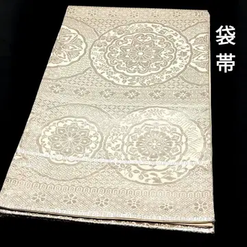후쿠로 오비 순수 실크 거울 문양 순은 금박 니시키오리