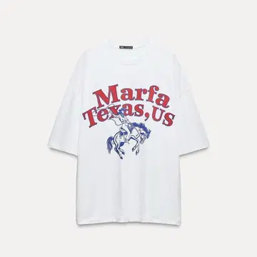 ZARA 텍스트 프린트 T셔츠 S