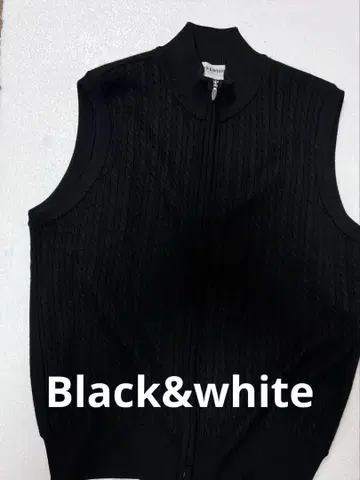 24 [새상품급] Black&white 베스트 집업 블랙 L