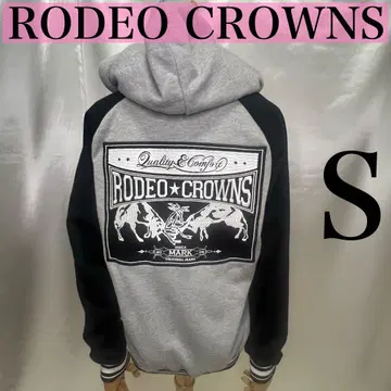 RODEO CROWNS 자수 로고 후드티 S 로데오 크라운 후드 탈부착