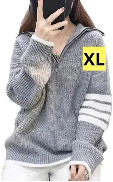 하프 지퍼 풀오버 캐주얼 아우터 여성용 스웨터