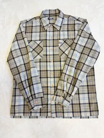 XLARGE 옴브레 체크 브라운 셔츠 긴팔 셔츠