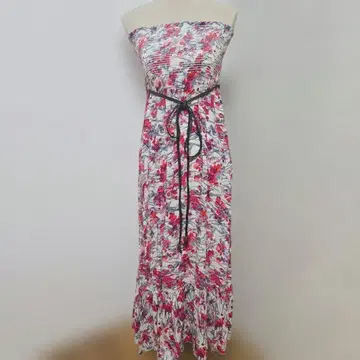 새상품급 akualani 아쿠아라니 튜브탑 원피스 허리끈 포함 S 핑크