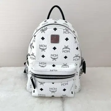 MCM MCM 백팩 화이트 미니 백 로고