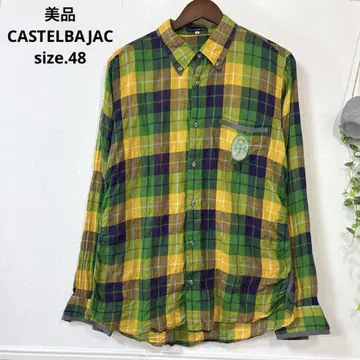 32 새상품급 CASTELBAJAC 로고 체크 셔츠