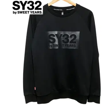 SY32 by SWEET YEARS 블랙 로고 맨투맨 하트