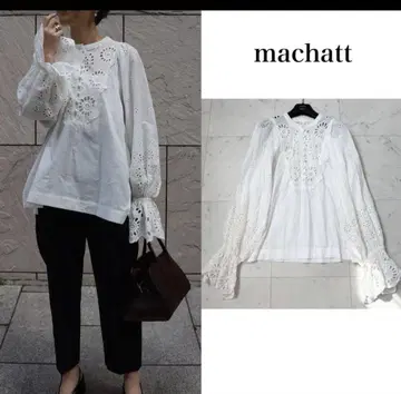 새상품급 machatt 마차트 캔디슬리브 블라우스 레이스 긴팔