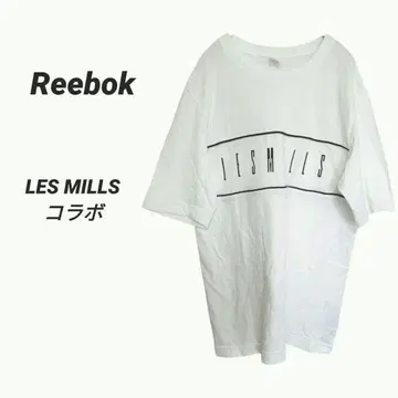 3077M 리복 Reebok 반팔 T셔츠 상의 레즈밀스 면 화이트