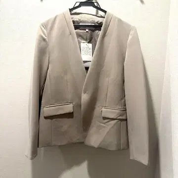 로페 피크닉 노카라 자켓 38 베이지