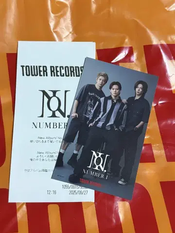 Number_i 타워 레코드 특전 스티커 영수증 세트