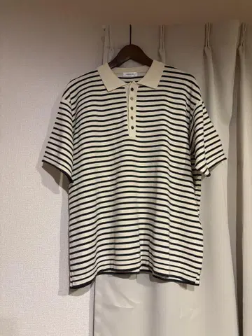 FASHIRU 아이보리와 네이비 스트라이프 니트