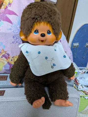 초대 몬치치 L 사이즈 본체 약 45cm 파란 눈 쇼와 레트로