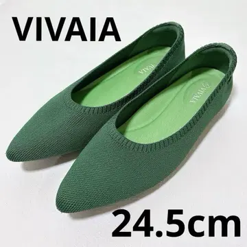 VIVAIA 비바이어 플랫슈즈 그린 스틸레토 워셔블