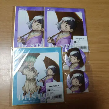 Dr. STONE 아사기리 겐 미니 색지 & 캔 배지
