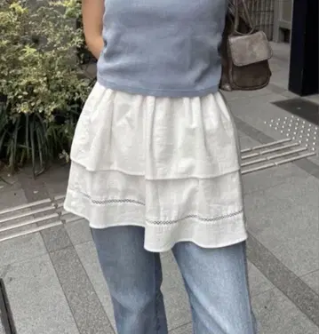 Kastane 카스타네 레이어드 스커트 화이트 F 사이즈