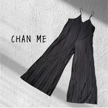 CHAN ME  플리츠 올인원 오버롤 블랙