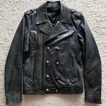 양가죽 RUPERT EDGE 더블 라이더스 더블 지퍼 은색 버튼 그린