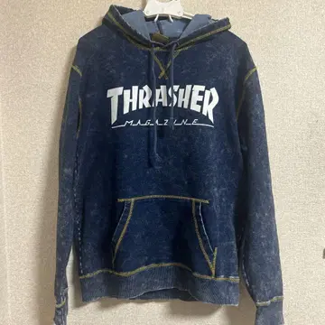 THRASHER 트레셔 후드티 데님풍 블루 L
