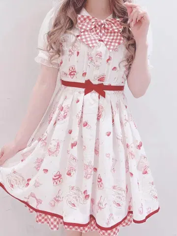 리즈리사 LIZ LISA 스트로베리 티 파티 원피스 반팔